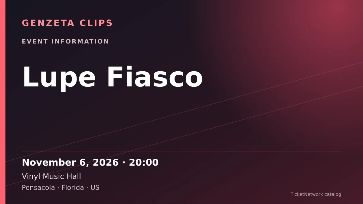 Event information graphic for Lupe Fiasco at Vinyl Music Hall