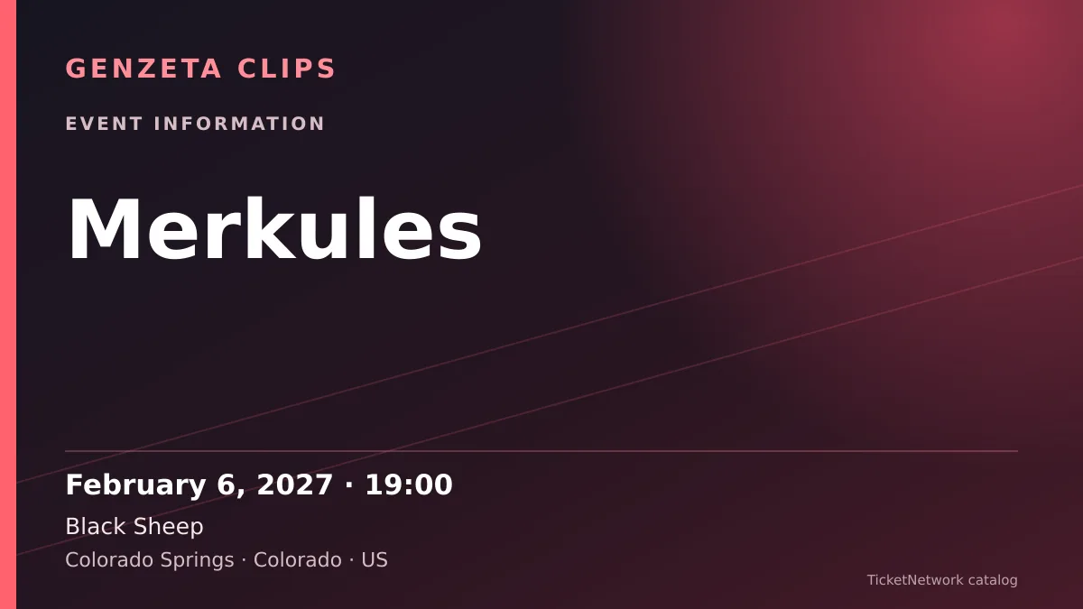 Event information graphic for Merkules at Black Sheep