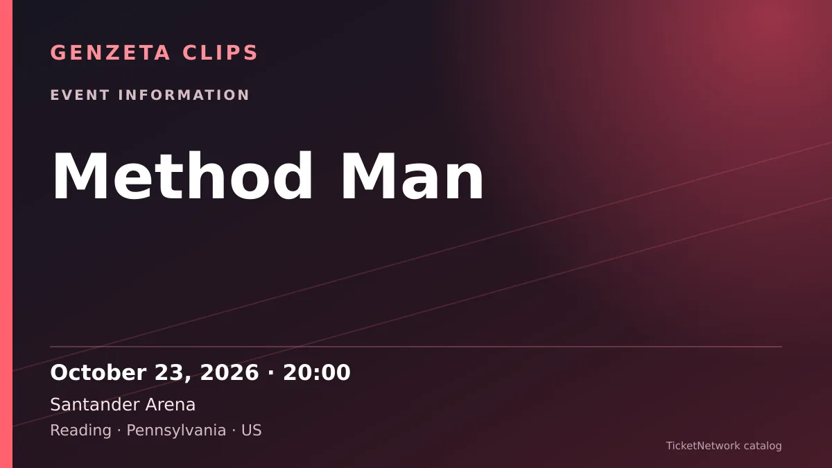 Event information graphic for Method Man at Santander Arena