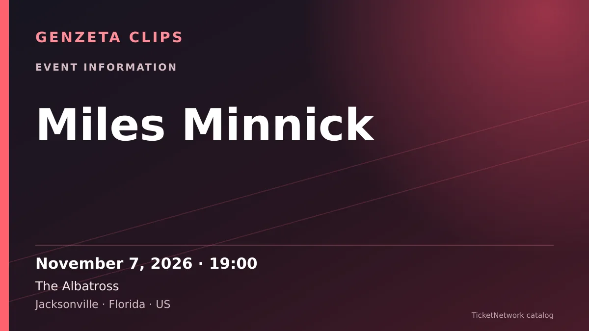 Event information graphic for Miles Minnick at The Albatross