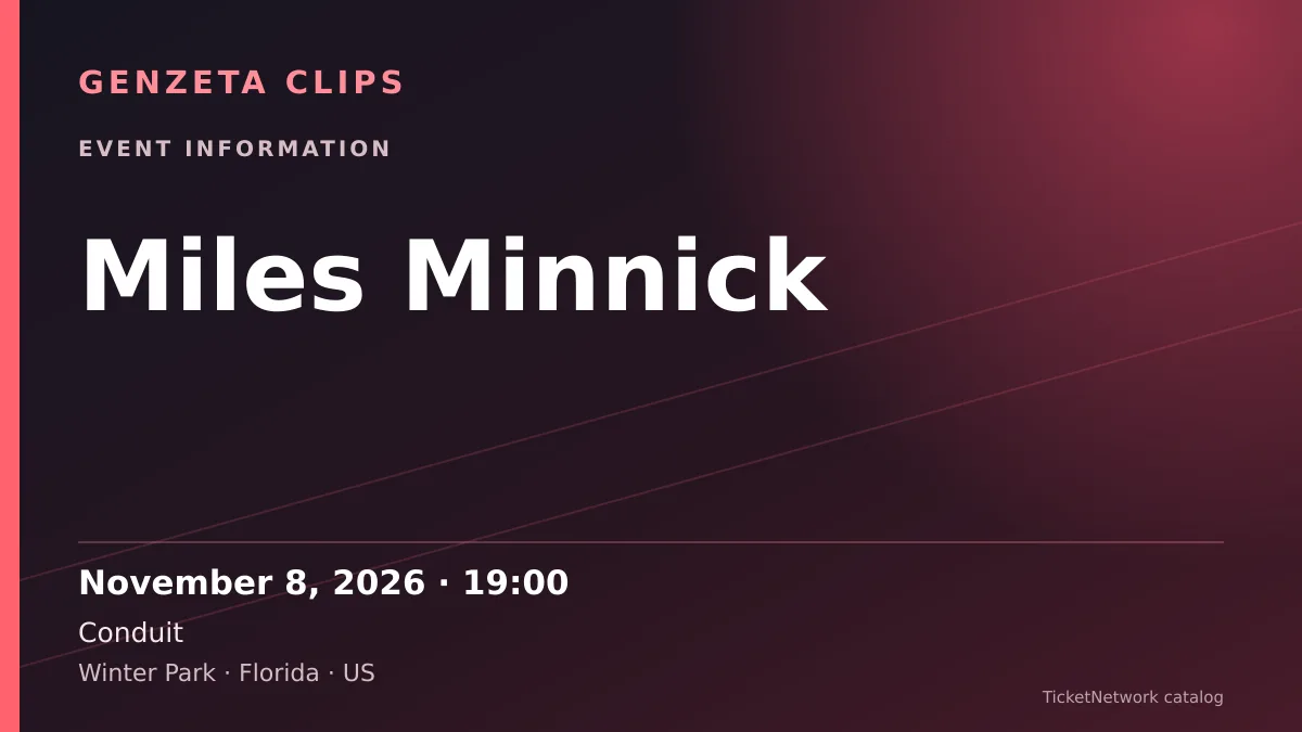 Event information graphic for Miles Minnick at Conduit