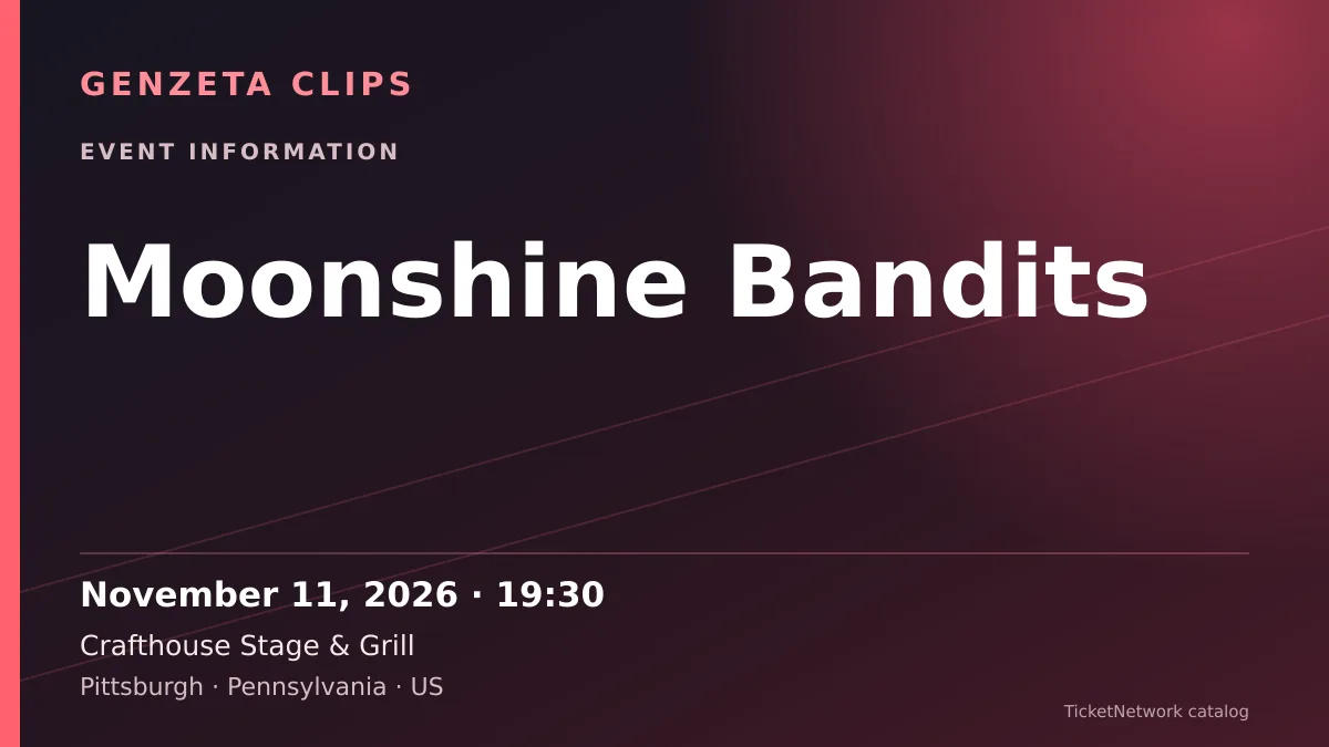 Event information graphic for Moonshine Bandits at Crafthouse Stage & Grill