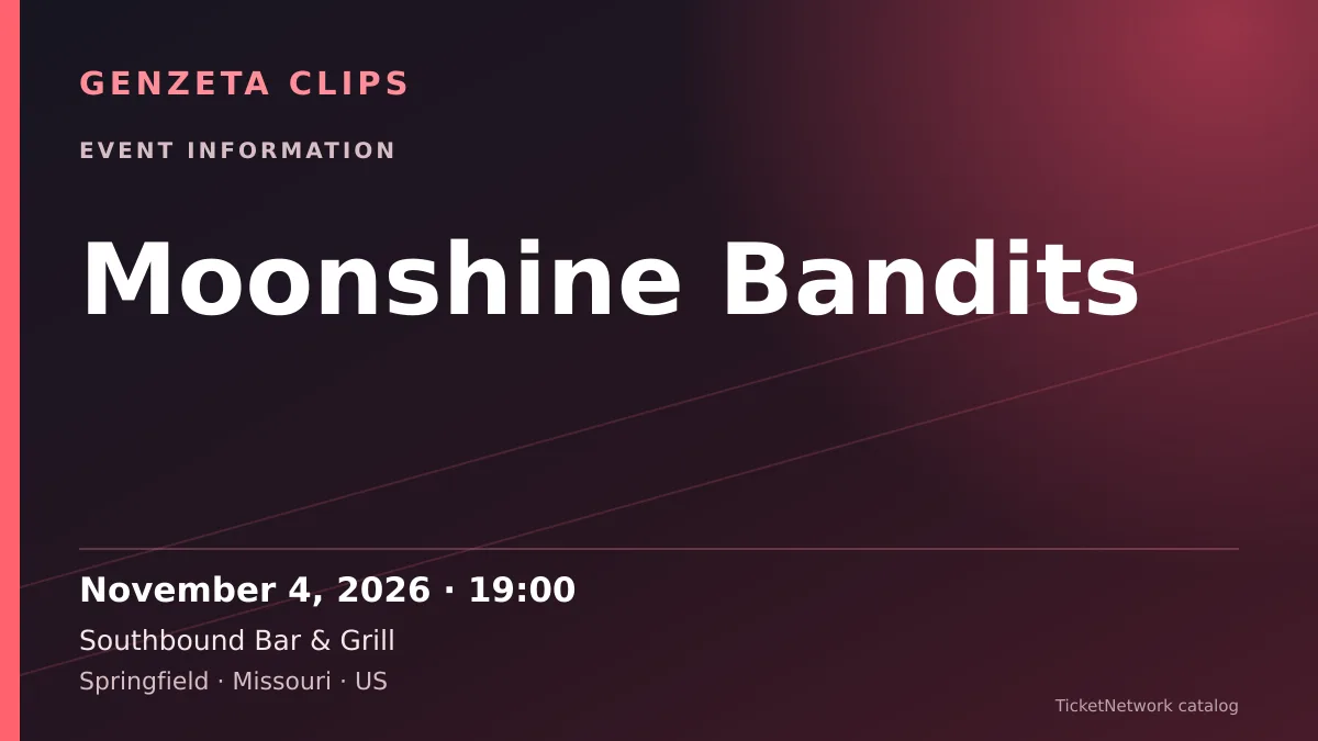 Event information graphic for Moonshine Bandits at Southbound Bar & Grill