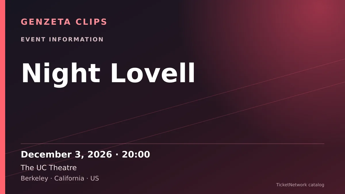 Event information graphic for Night Lovell at The UC Theatre