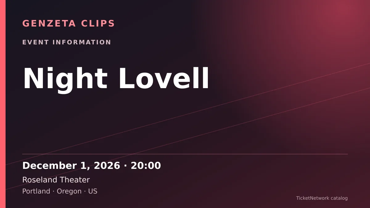 Event information graphic for Night Lovell at Roseland Theater