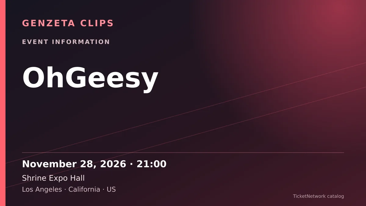 Event information graphic for OhGeesy at Shrine Expo Hall