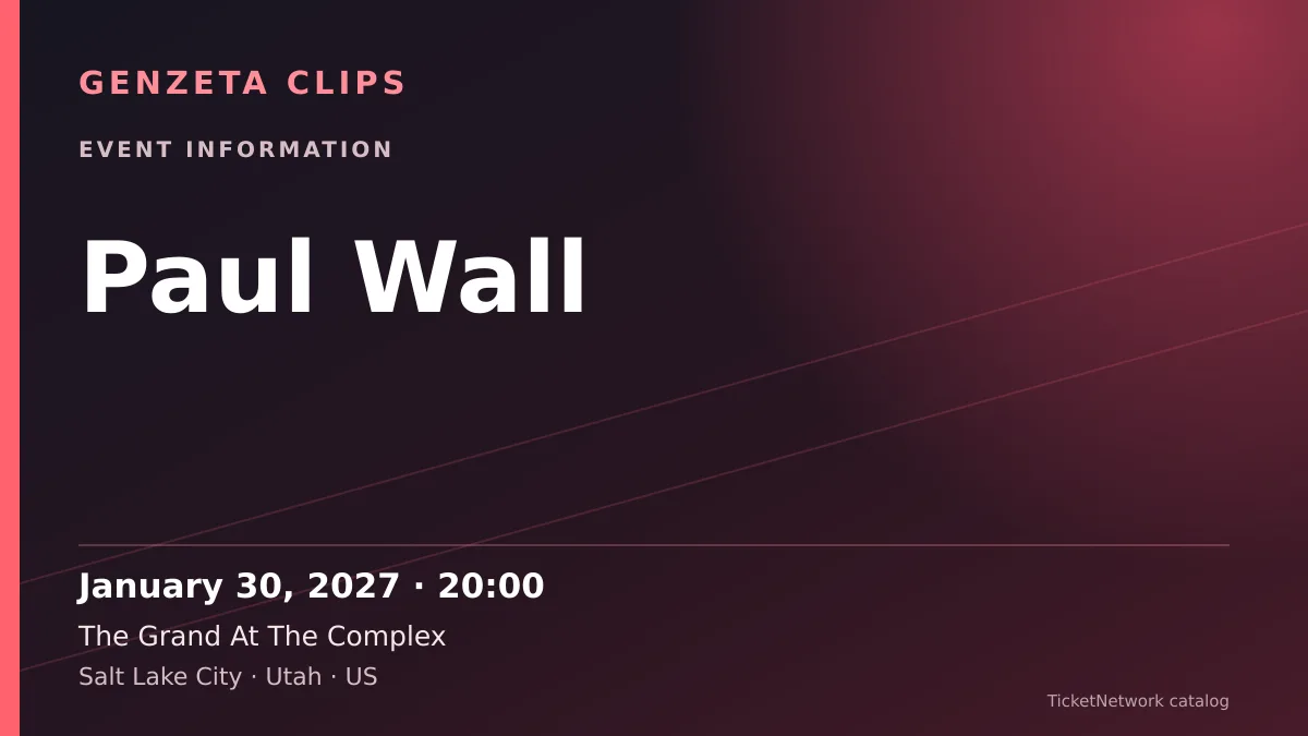 Event information graphic for Paul Wall at The Grand At The Complex