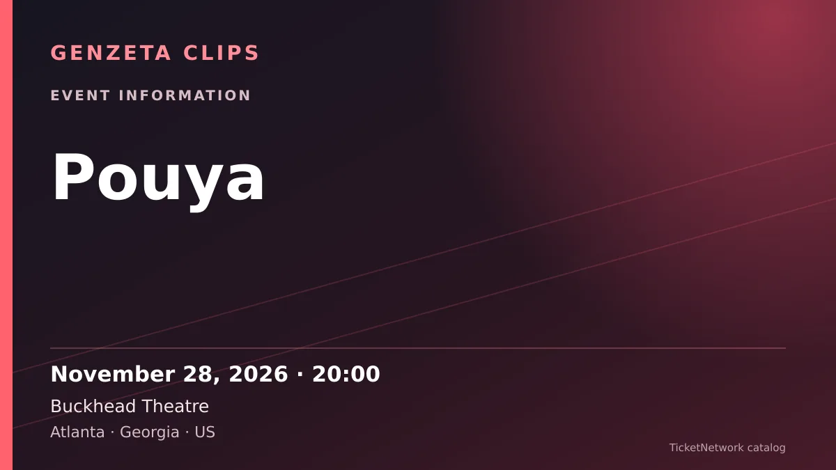 Event information graphic for Pouya at Buckhead Theatre