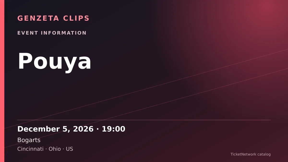 Event information graphic for Pouya at Bogarts