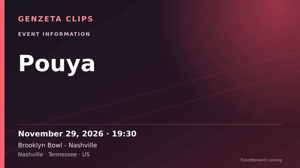Event information graphic for Pouya at Brooklyn Bowl - Nashville