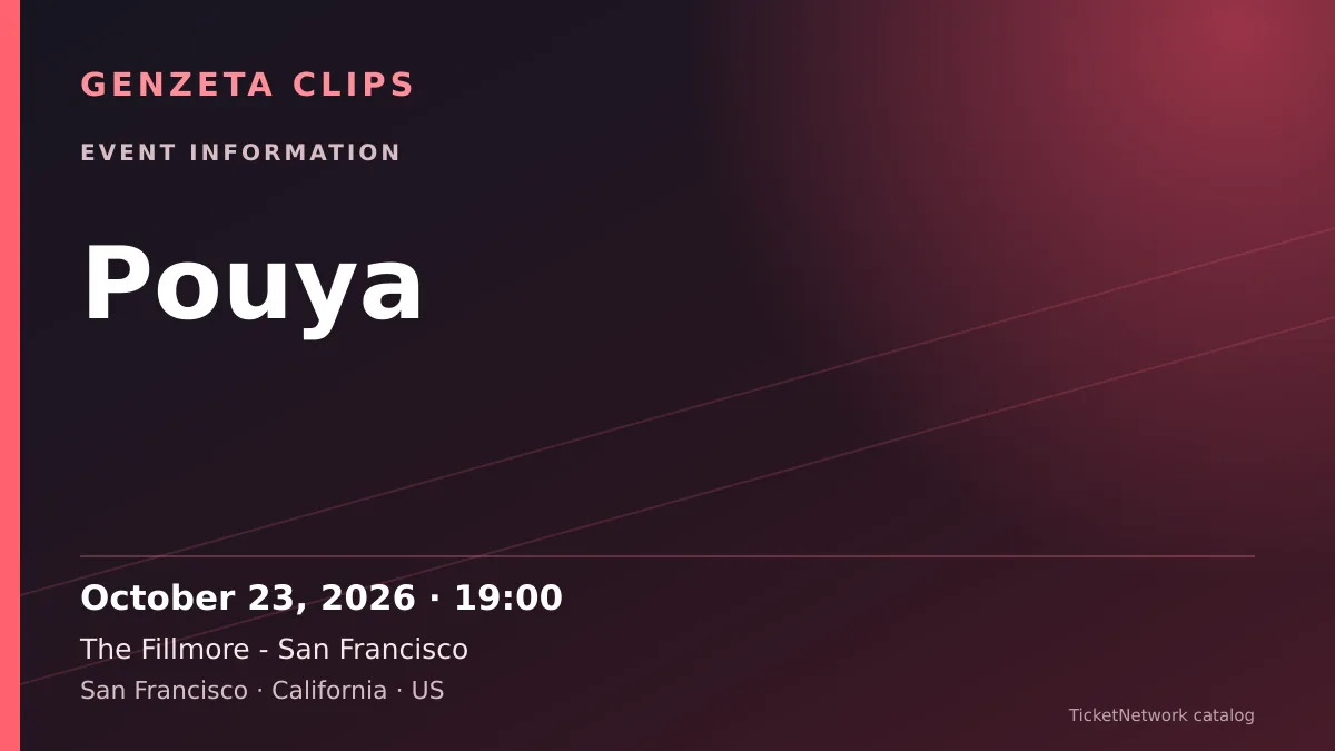 Event information graphic for Pouya at The Fillmore - San Francisco