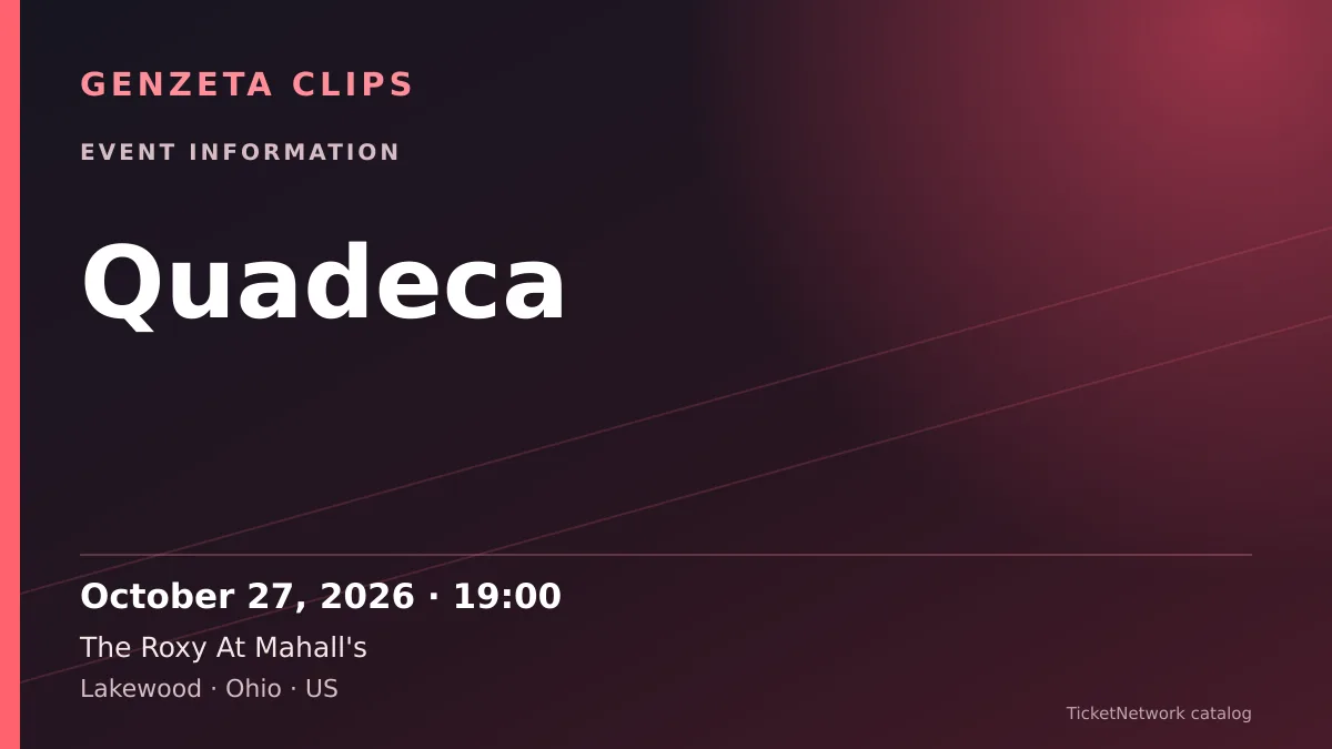 Event information graphic for Quadeca at The Roxy At Mahall's