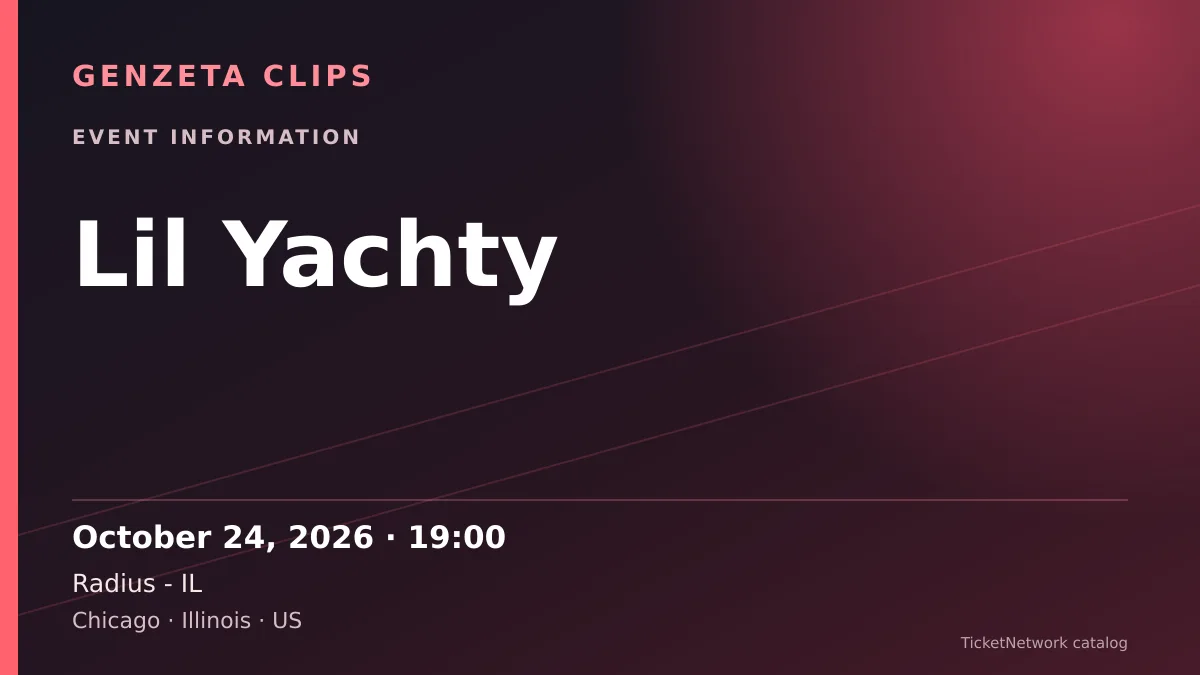 Event information graphic for Lil Yachty at Radius - IL