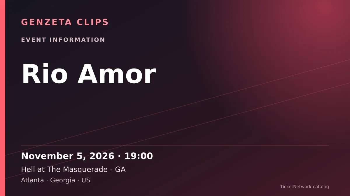 Event information graphic for Rio Amor at Hell at The Masquerade - GA