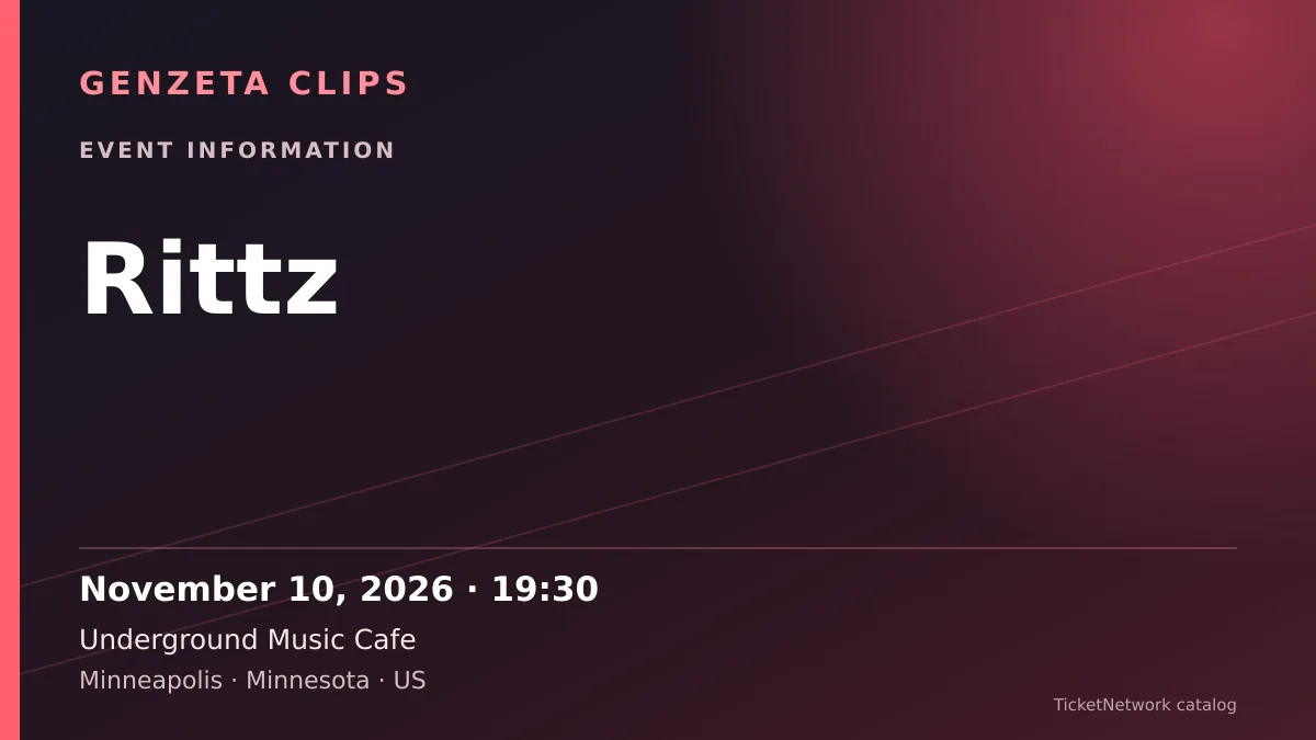 Event information graphic for Rittz at Underground Music Cafe