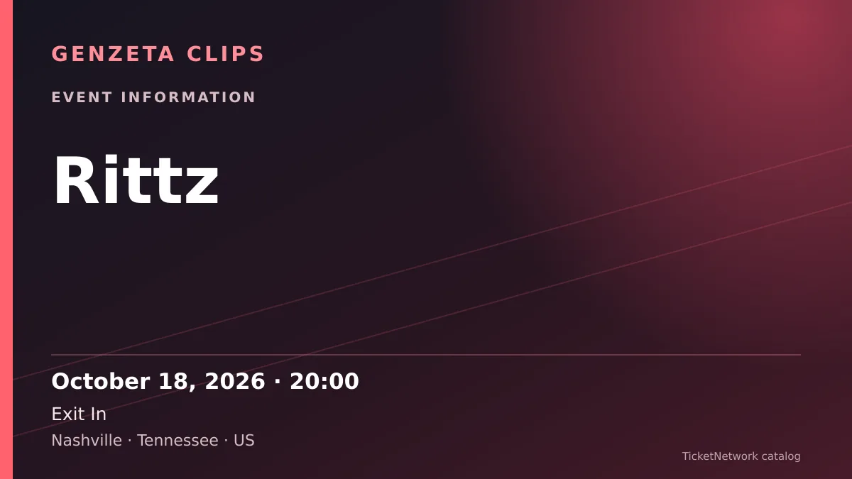Event information graphic for Rittz at Exit In