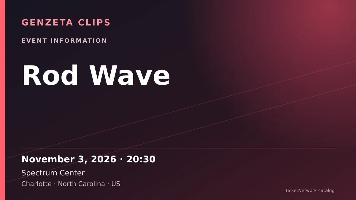 Event information graphic for Rod Wave at Spectrum Center