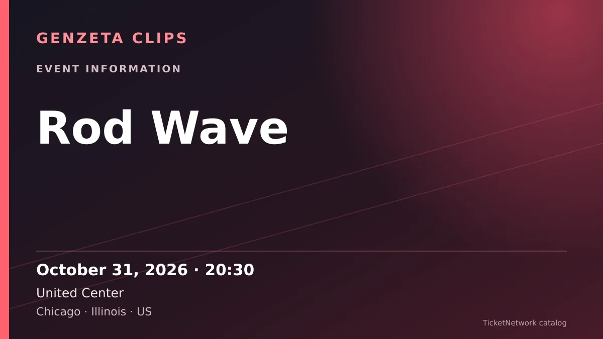 Event information graphic for Rod Wave at United Center