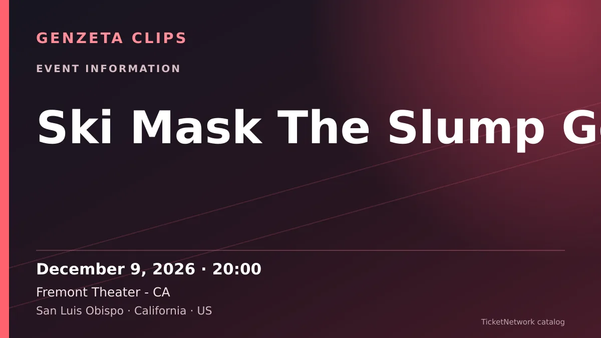 Event information graphic for Ski Mask The Slump God at Fremont Theater - CA