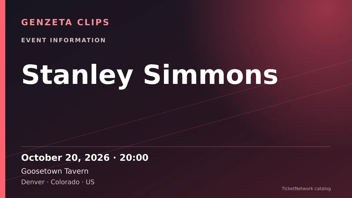 Event information graphic for Stanley Simmons at Goosetown Tavern