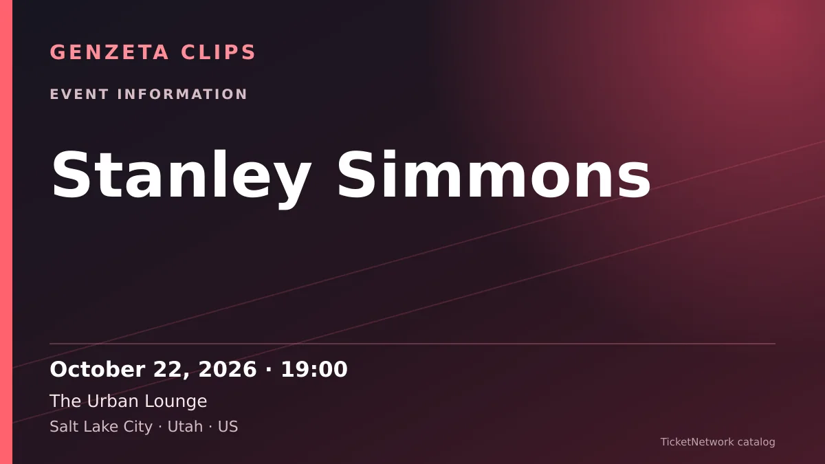 Event information graphic for Stanley Simmons at The Urban Lounge