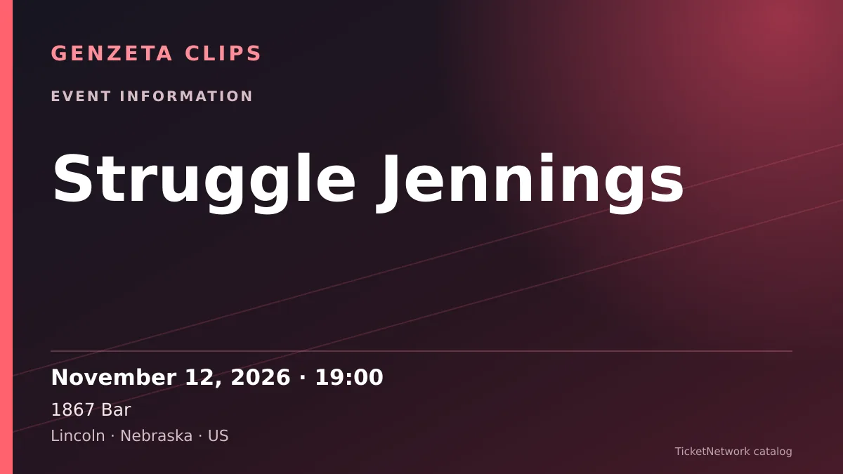 Event information graphic for Struggle Jennings at 1867 Bar