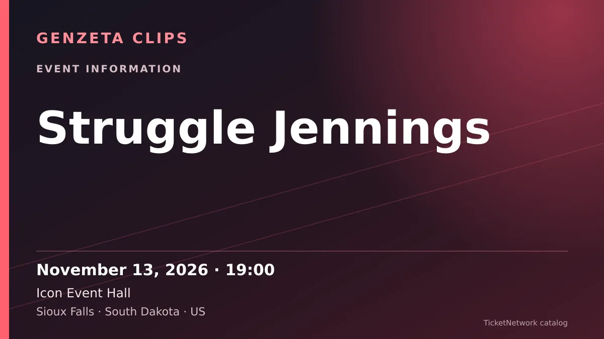 Event information graphic for Struggle Jennings at Icon Event Hall