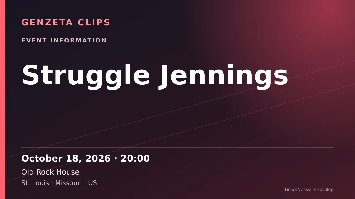 Event information graphic for Struggle Jennings at Old Rock House