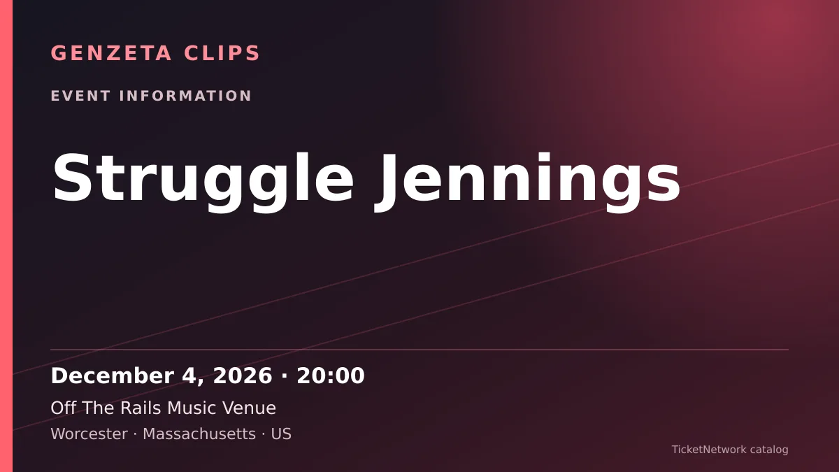 Event information graphic for Struggle Jennings at Off The Rails Music Venue