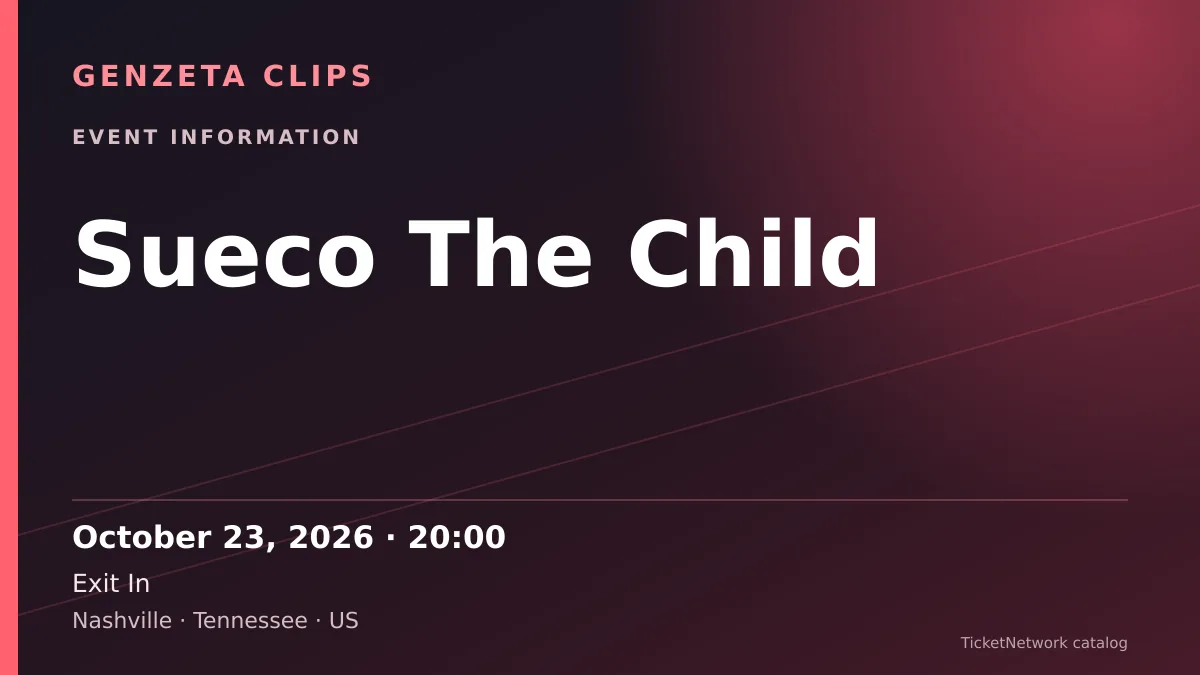 Event information graphic for Sueco The Child at Exit In