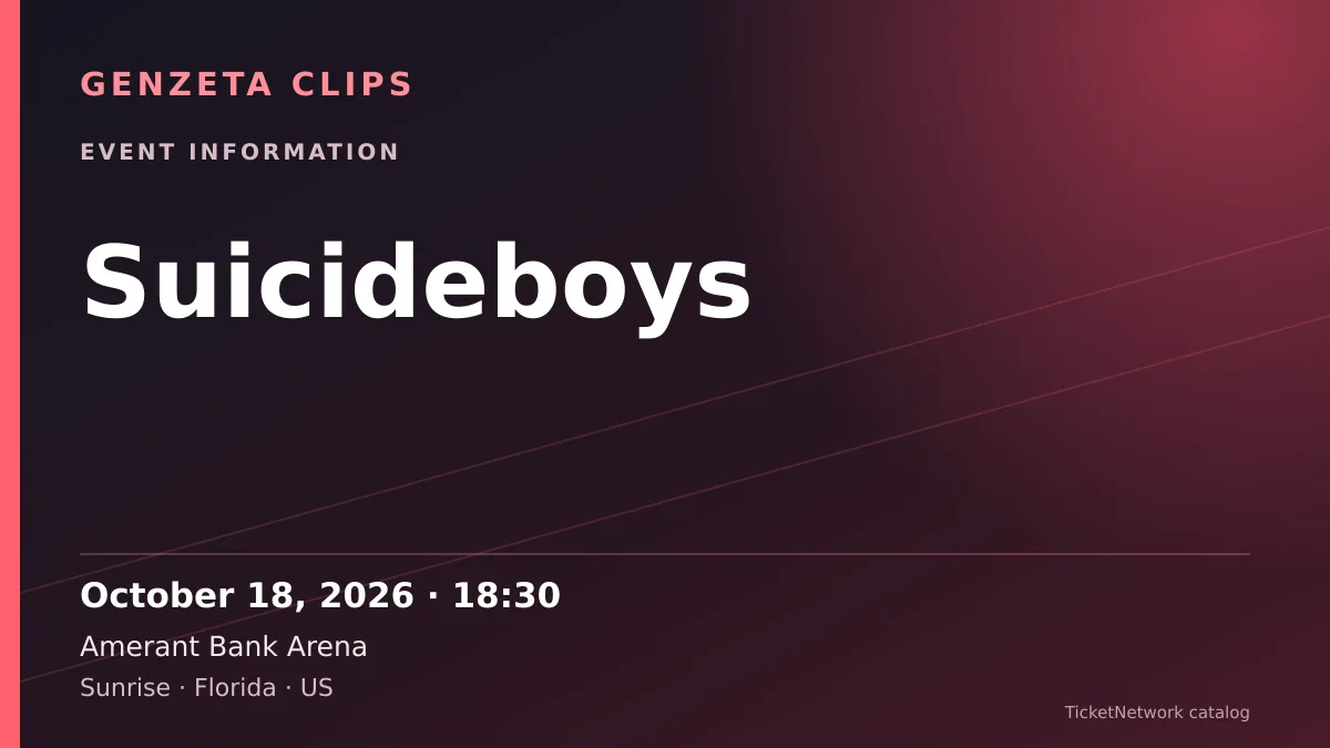 Event information graphic for Suicideboys at Amerant Bank Arena