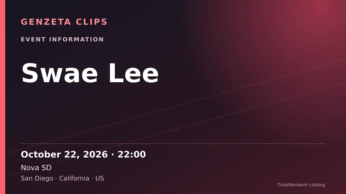 Event information graphic for Swae Lee at Nova SD