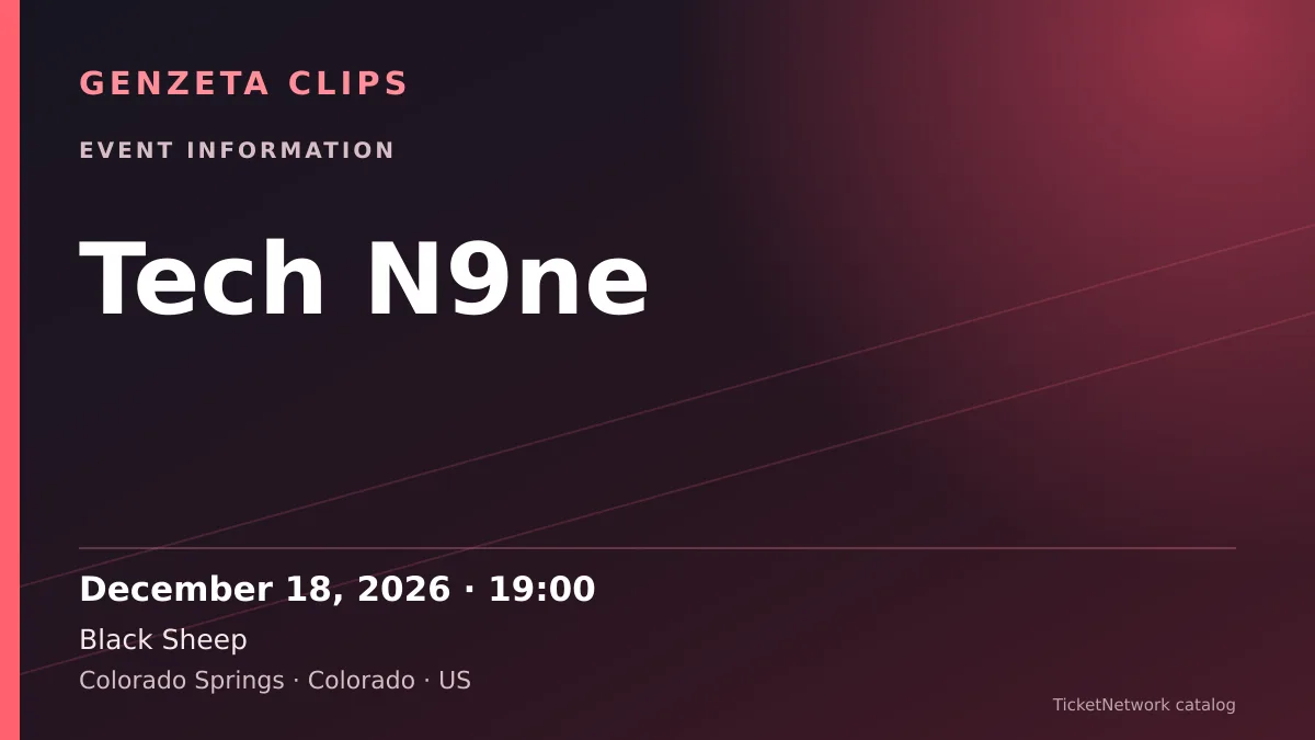 Event information graphic for Tech N9ne at Black Sheep