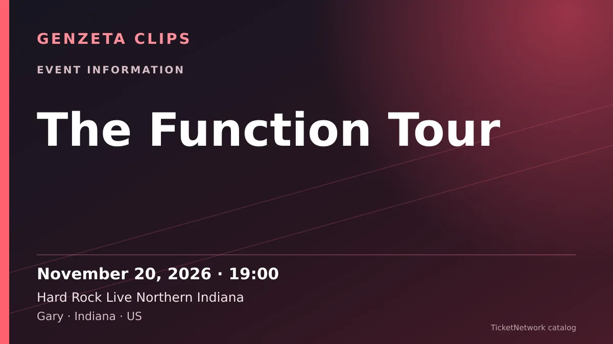 Event information graphic for The Function Tour at Hard Rock Live Northern Indiana