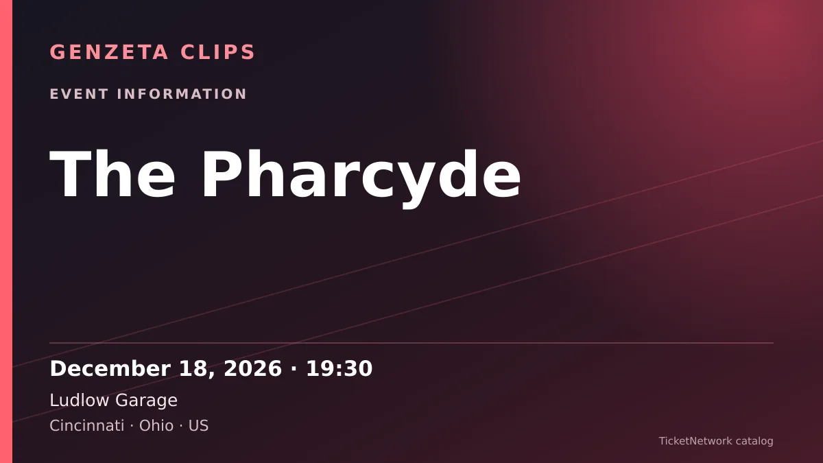 Event information graphic for The Pharcyde at Ludlow Garage