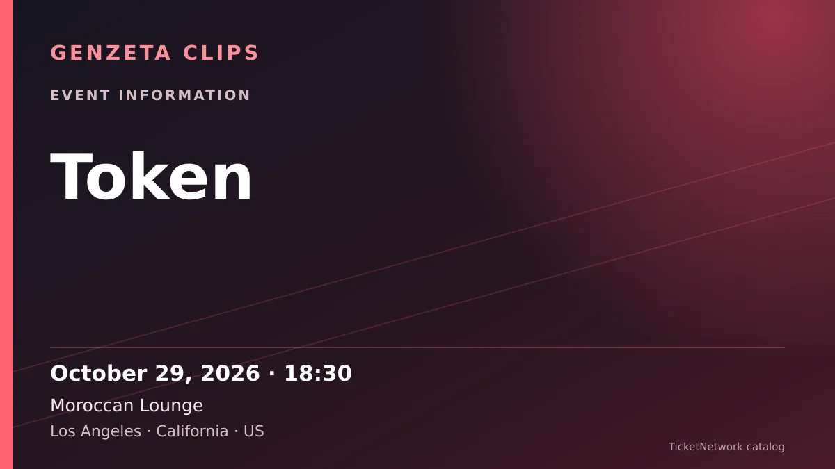 Event information graphic for Token at Moroccan Lounge