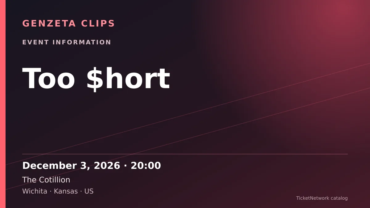 Event information graphic for Too $hort at The Cotillion