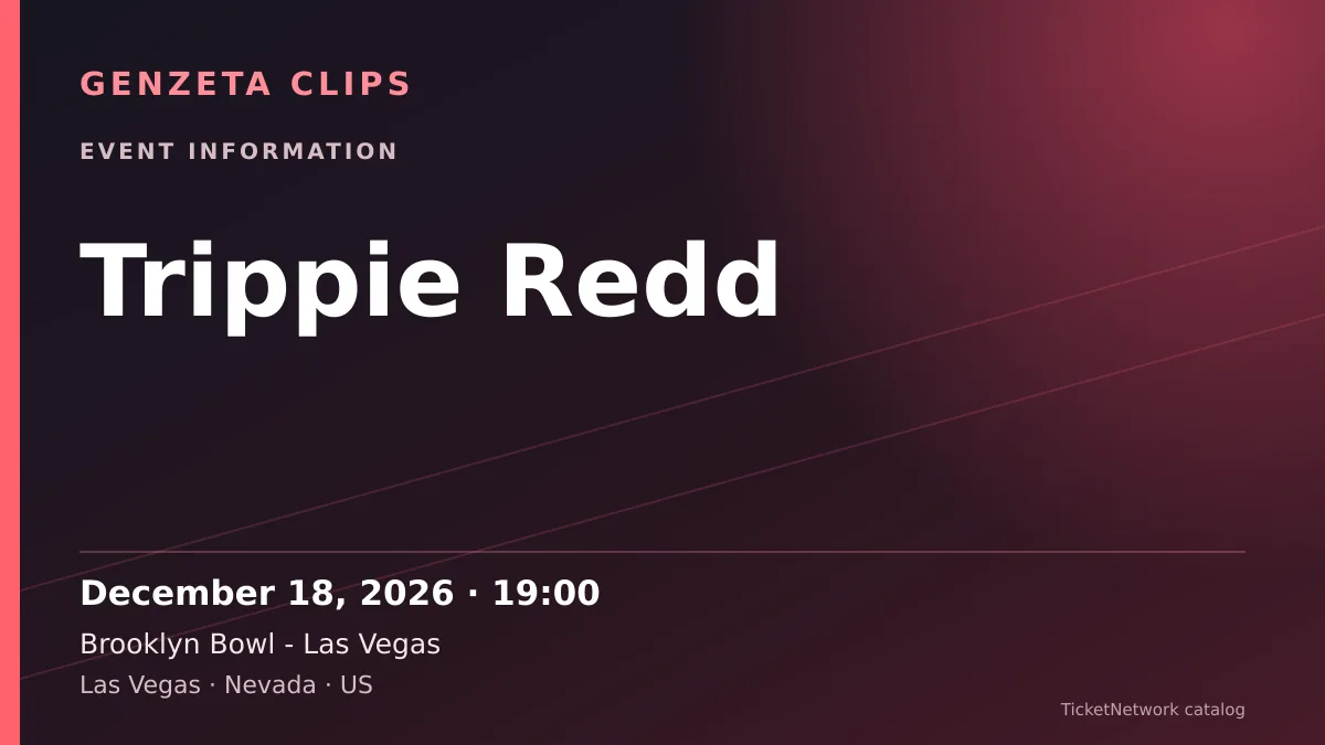 Event information graphic for Trippie Redd at Brooklyn Bowl - Las Vegas