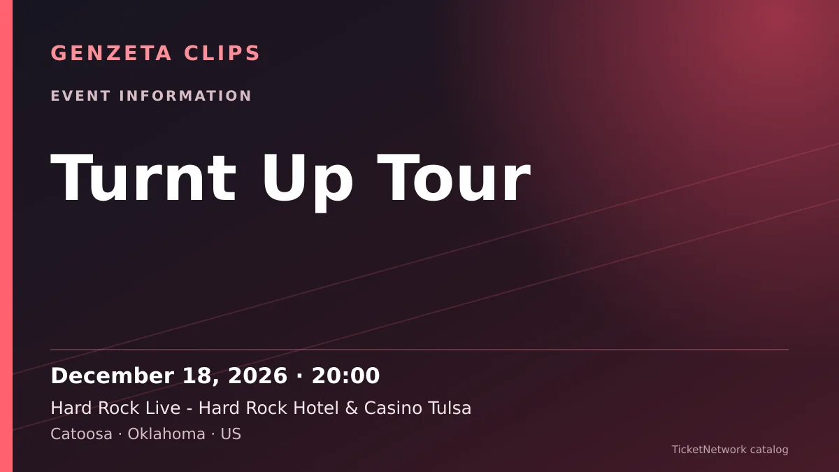 Event information graphic for Turnt Up Tour at Hard Rock Live - Hard Rock Hotel & Casino Tulsa