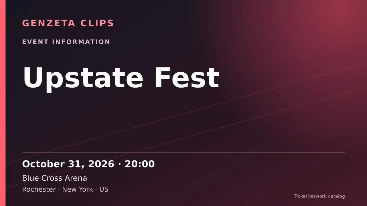 Event information graphic for Upstate Fest at Blue Cross Arena