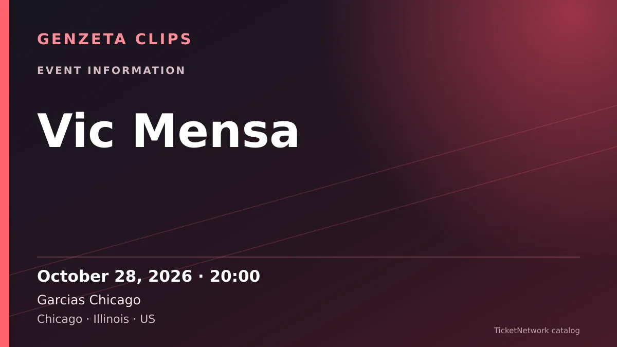 Event information graphic for Vic Mensa at Garcias Chicago