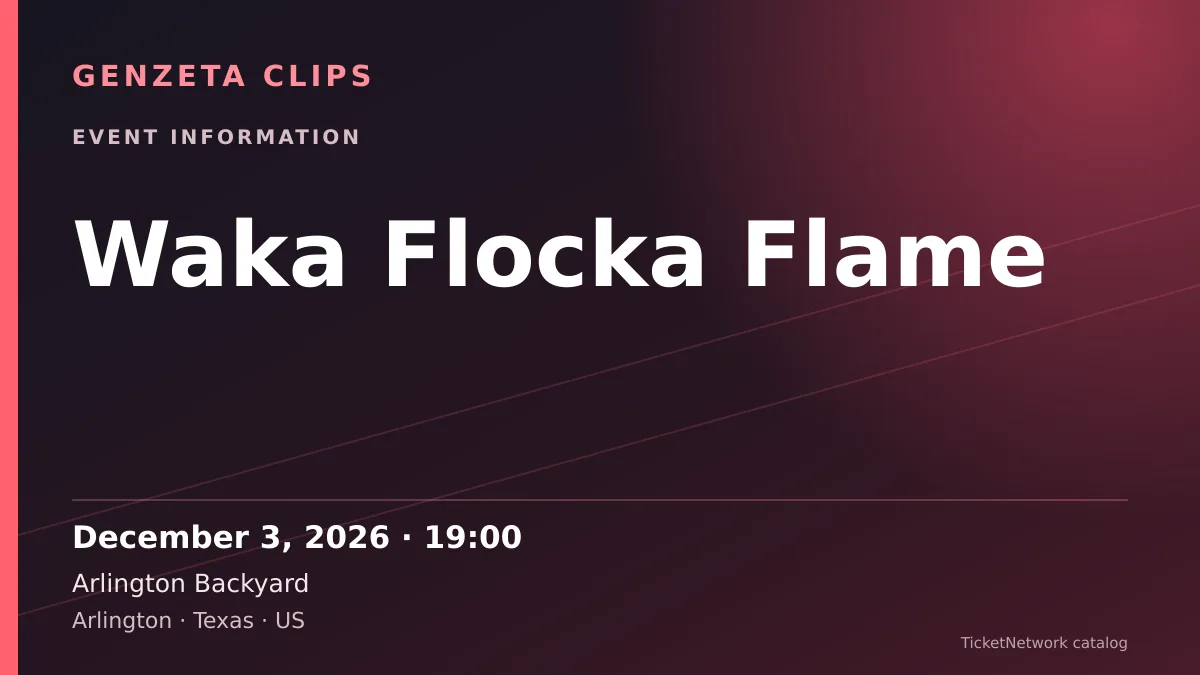 Event information graphic for Waka Flocka Flame at Arlington Backyard