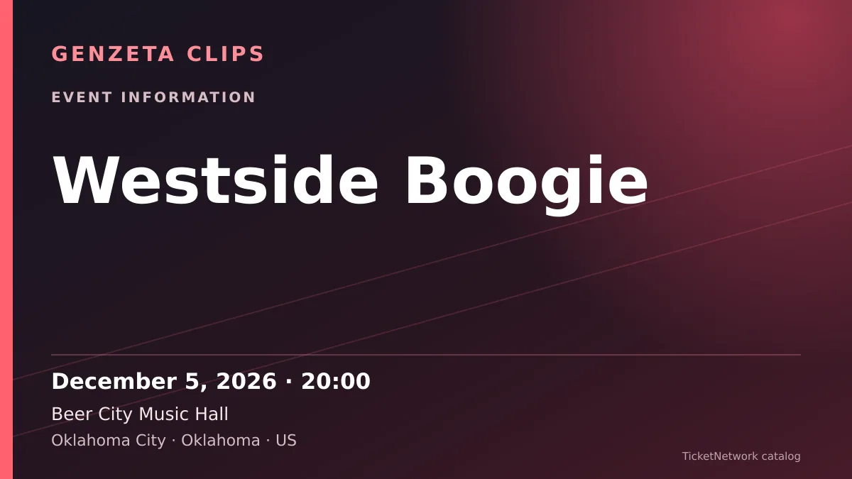 Event information graphic for Westside Boogie at Beer City Music Hall