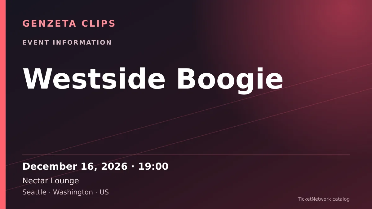 Event information graphic for Westside Boogie at Nectar Lounge