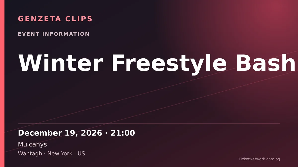Event information graphic for Winter Freestyle Bash at Mulcahys
