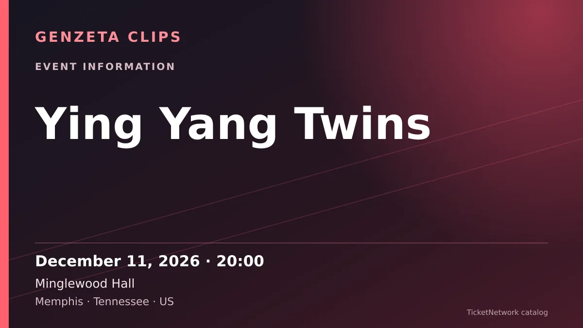 Event information graphic for Ying Yang Twins at Minglewood Hall