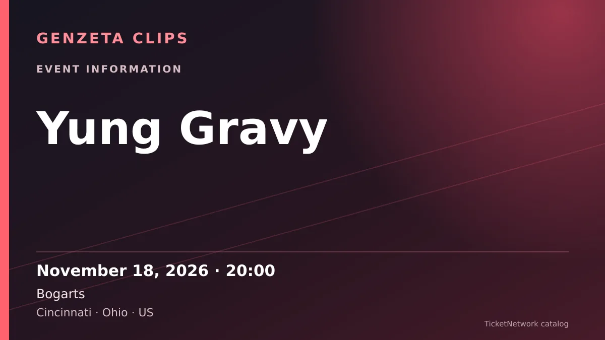 Event information graphic for Yung Gravy at Bogarts
