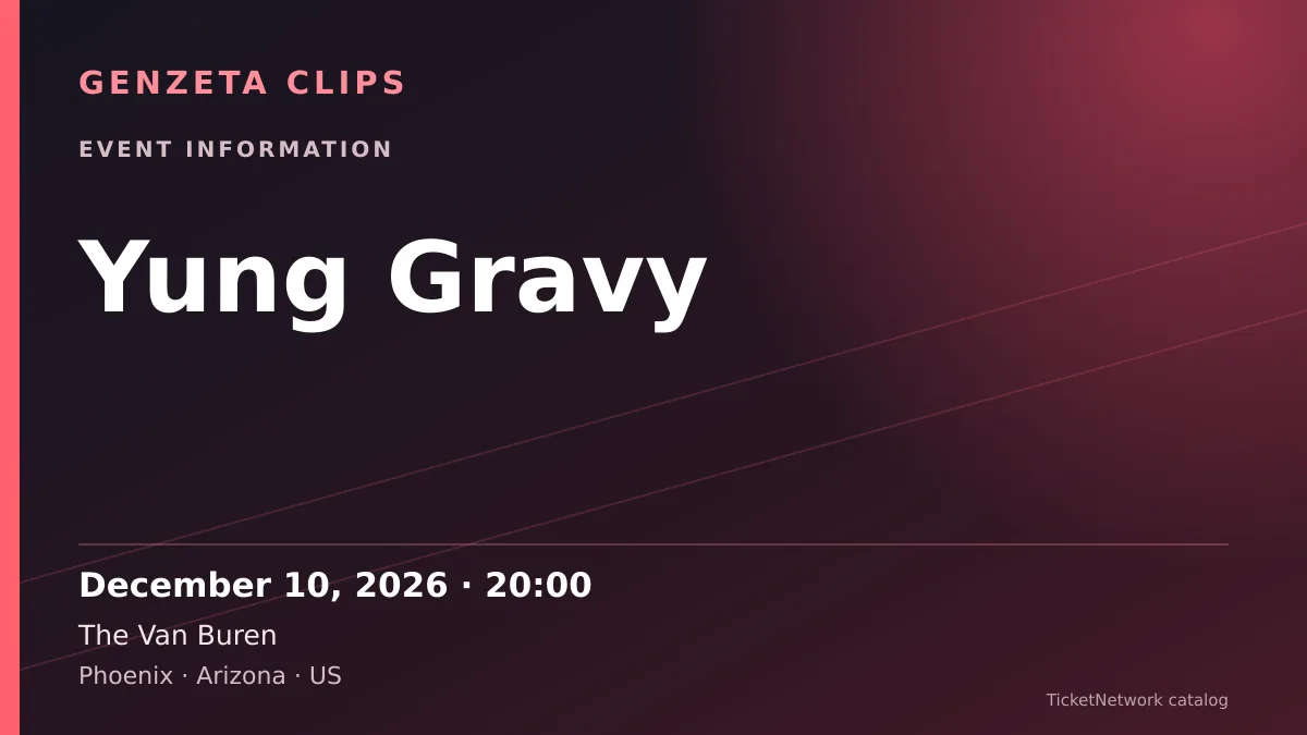 Event information graphic for Yung Gravy at The Van Buren