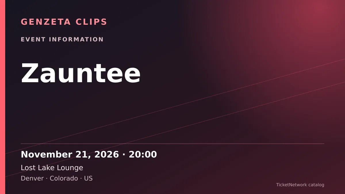 Event information graphic for Zauntee at Lost Lake Lounge